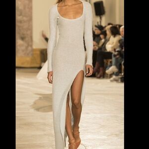 Jacquemus Off-white “ La Robe “ Knit Maxi Dress with Slit